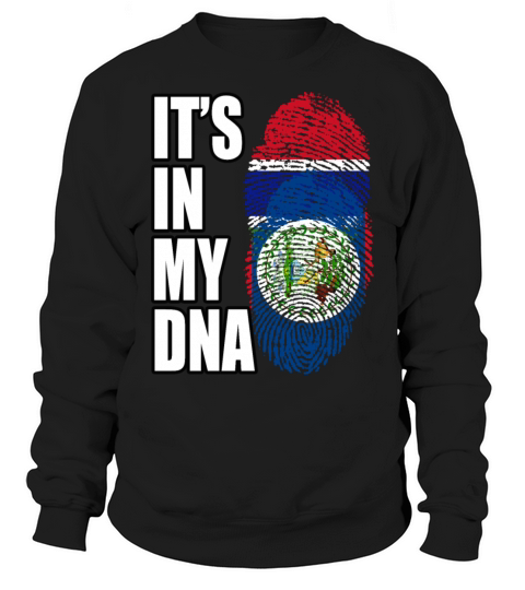 Gambian And Belizean Mix Heritage DNA Flag Sweatshirt Unisex