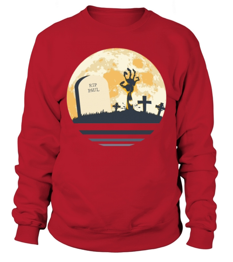 PAUL Grave Tombstone Halloween Zombie Spooky Sweatshirt Unisex