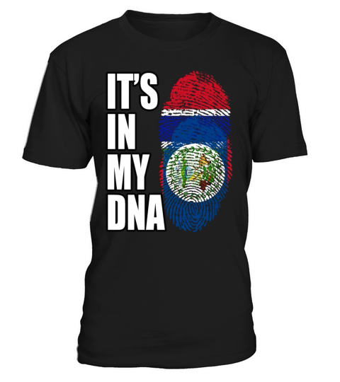 Gambian And Belizean Mix Heritage DNA Flag T-Shirt Unisex