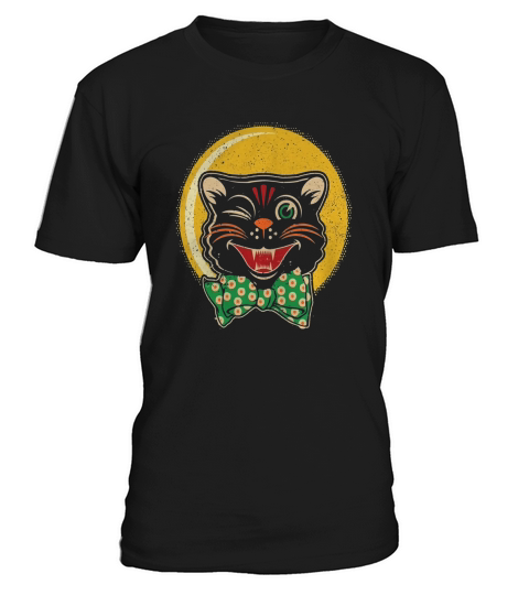 Halloween Vintage Style Cat TShirt T-Shirt Unisex