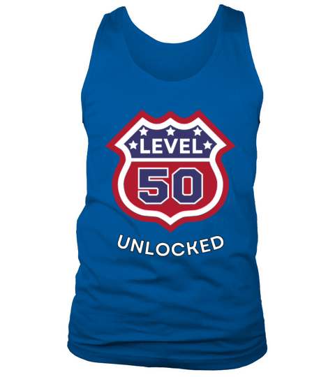 Funny 50th Birthday level 50 unlocked Tank Top Unisex