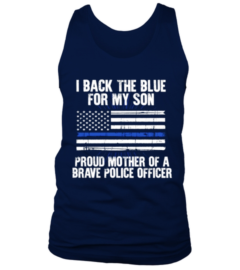 I Back The Blue For My Son Proud Police Mom Novelty Shirt Black Youth Tank Top Unisex
