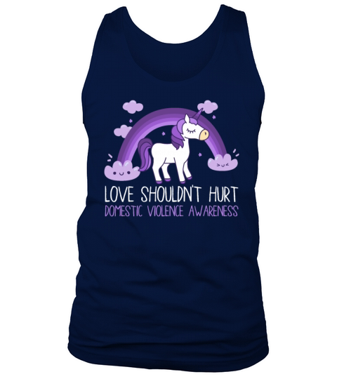 Love Shouldnt Hurt Purple Rainbow Unicorn Tank Top Unisex
