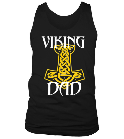 Mens Viking Dad  Valhalla Mjolnir Thor Odin Fathers Day T-Shirt Tank Top Unisex