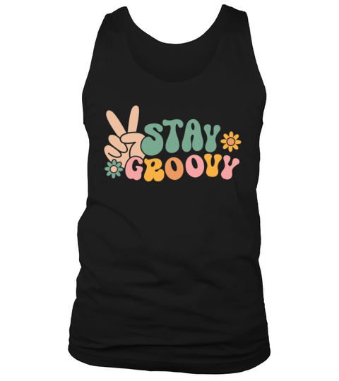 Stay Groovy Vintage 70s Vibes Peace Hippie Tank Top Unisex