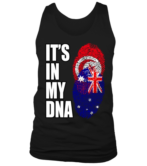 Tunisian And Australian Mix Heritage DNA Flag Tank Top Unisex