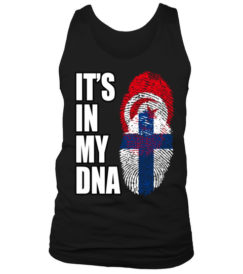 Tunisian And Finland Mix Heritage DNA Flag Tank Top Unisex