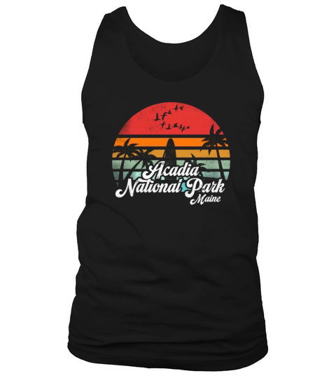 Vintage Acadia National Park Maine Surfing Retro Tank Top Unisex