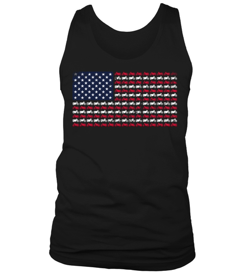 Vintage Motorcycle Biker American Flag 4th of July Tank Top Unisex
