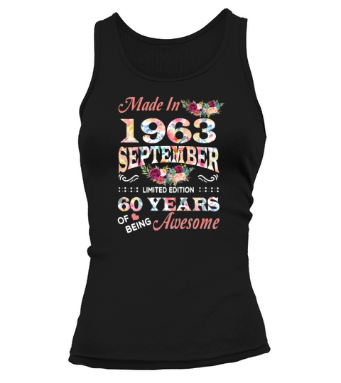September 1963 Flower 60 Years Of Being Awesome Tank top Woman