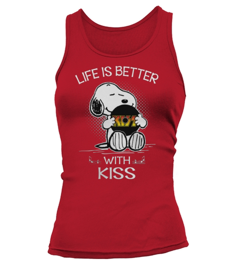 snoopy life is better with  Kiss band Tank top Woman