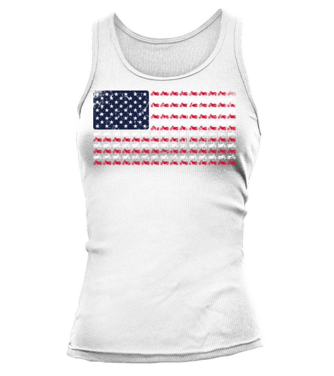 Vintage Motorcycle Biker American Flag 4th of July Tank top Woman