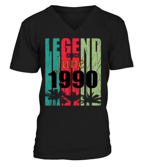 1990 vintage born in June gift V-Neck T-shirt