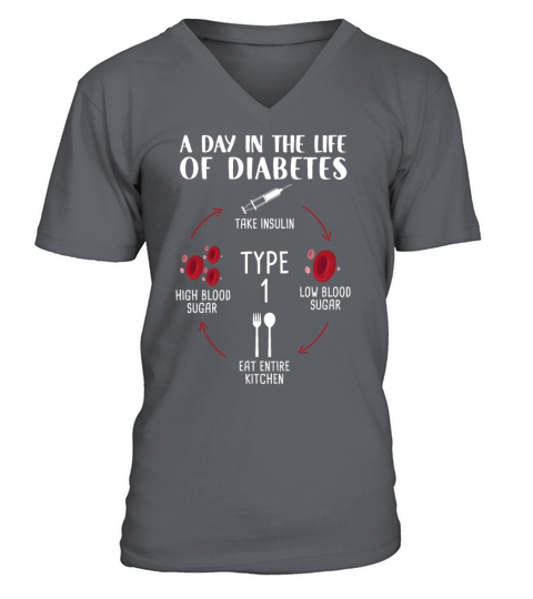 A Day In The Life of Diabetes Type 1 - Awareness V-Neck T-shirt