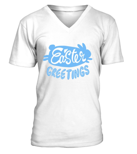 Easter Greetings Quote Badge V-Neck T-shirt