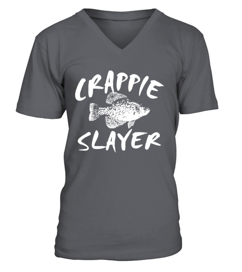 Funny CRAPPIE SLAYER  Fishing Tshirt Perfect Fishing Shirt Prefect Gift For Any Fisher Gift For Dad V-Neck T-shirt