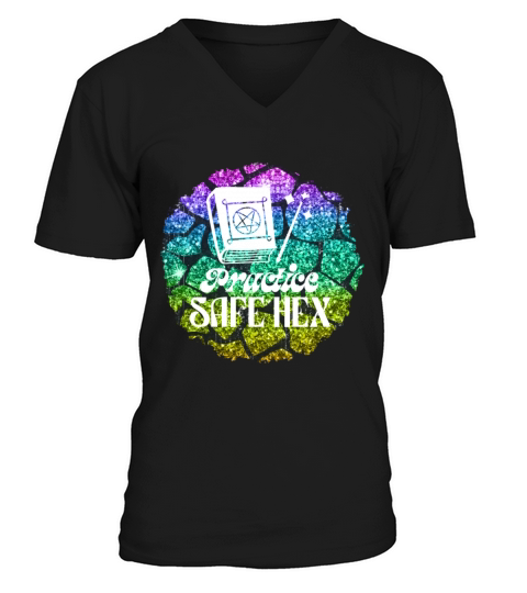Funny Halloween Witch Quote Rainbow Hex V-Neck T-shirt