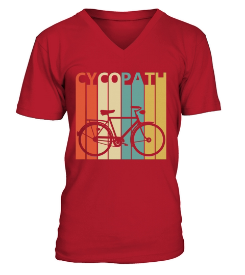 Funny Vintage Cycopath Bicycle V-Neck T-shirt