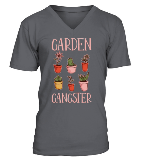 Garden Gangster Gardening Plant Gardener Botanical V-Neck T-shirt
