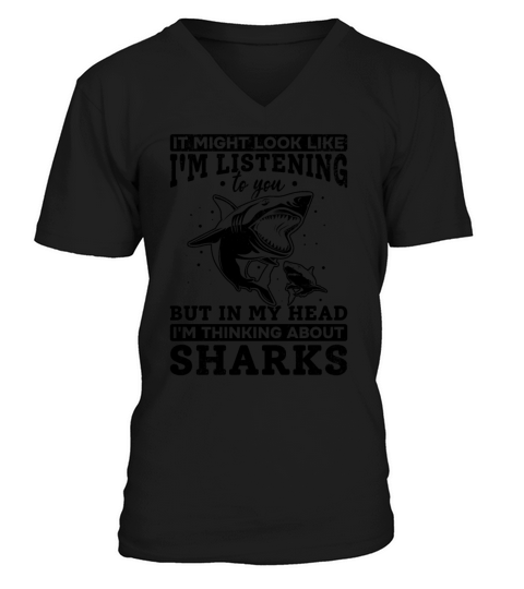 Great White Shark But In My Head Im thinking V-Neck T-shirt