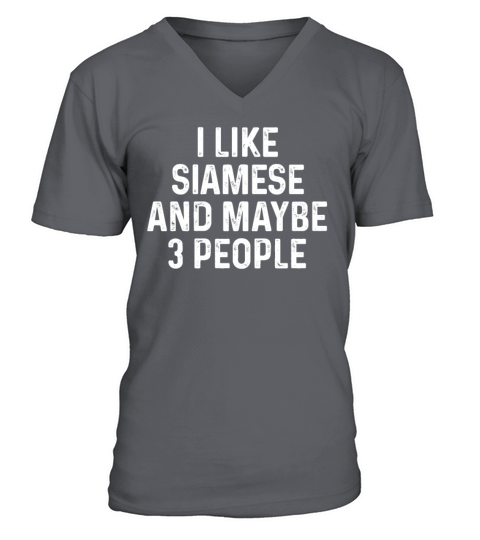I Like Siamese And Maybe 3 People Funny Cat Lover V-Neck T-shirt
