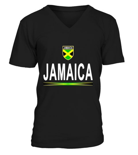 Jamaica Soccer T-Shirt - Jamaican Retro Football Jersey 2017 V-Neck T-shirt