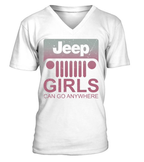JEEP GIRLS CAN GO ANYWHERE V-Neck T-shirt