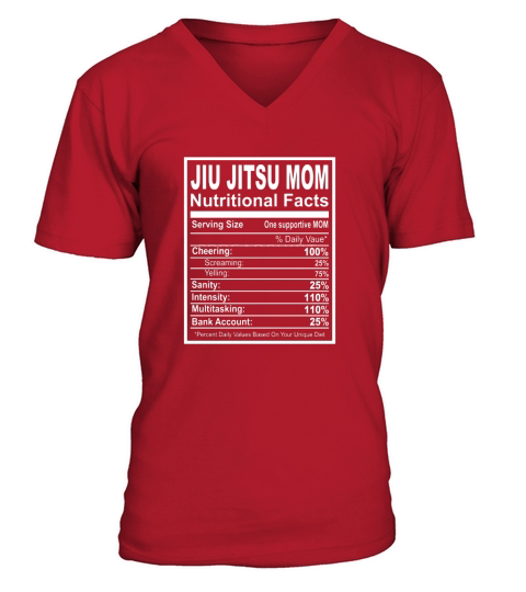 Jiu Jitsu Mom Nutritional Facts V-Neck T-shirt