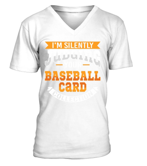 Judging Baseball Card Collection Funny V-Neck T-shirt