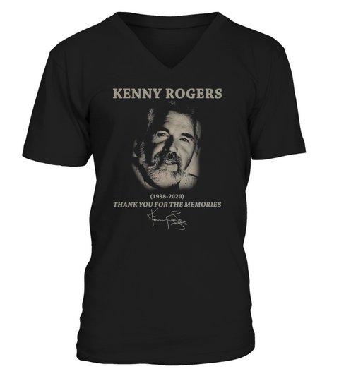 Kenny Rogers Thank You For The Memories Signatures V-Neck T-shirt