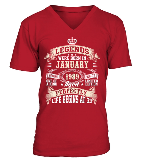 Legends Were Born In January V-Neck T-shirt