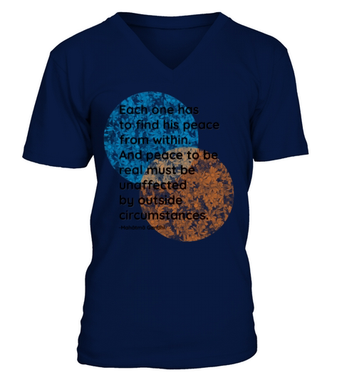 Mahatma Gandhi Peace Quotes V-Neck T-shirt