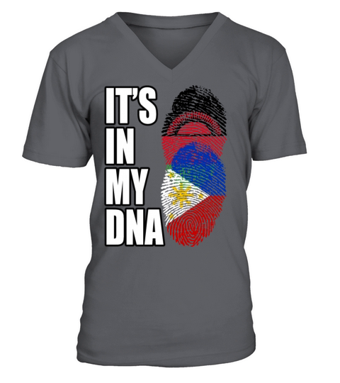 Malawian And Filipino Mix Heritage DNA Flag V-Neck T-shirt