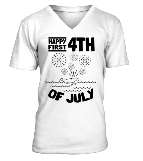 Patriotic Day Happy First 4th Of July V-Neck T-shirt