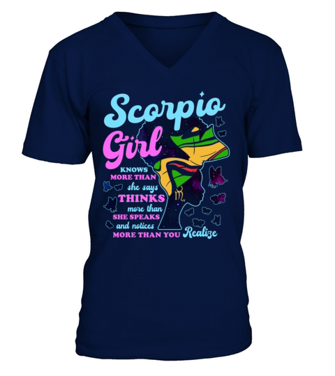 Scorpio Zodiac Proud Melanin V-Neck T-shirt