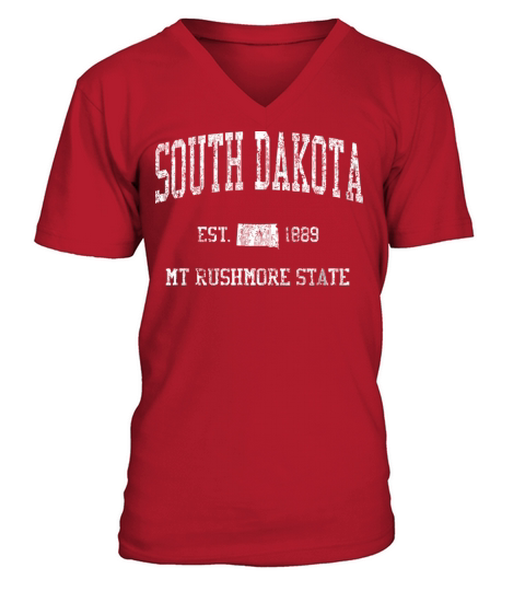 South Dakota Vintage Sports Design V-Neck T-shirt
