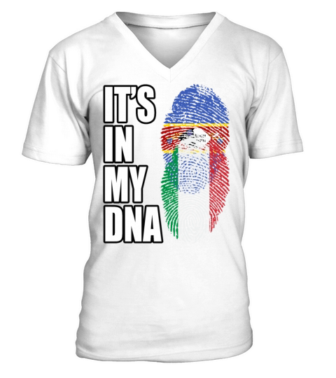 Swazi And Italian Vintage Heritage DNA Flag V-Neck T-shirt