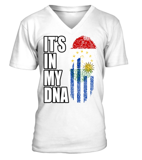 Tajikistani And Uruguayan Vintage Heritage DNA Fla V-Neck T-shirt