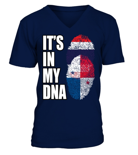 Thai And Panamanian Vintage Heritage DNA Flag V-Neck T-shirt