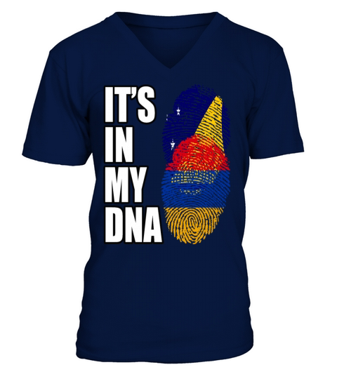 Tokelauan And Armenian Mix Heritage DNA Flag V-Neck T-shirt