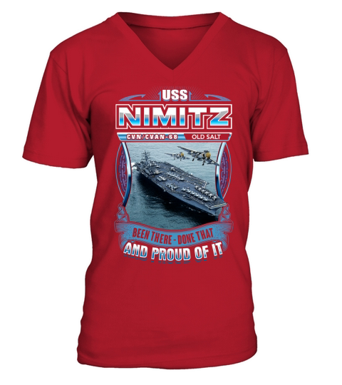 USS Nimitz been there done and proud of it V-Neck T-shirt