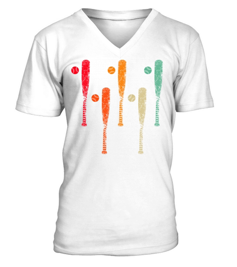 Vintage Baseball Theme Sports Baseball V-Neck T-shirt