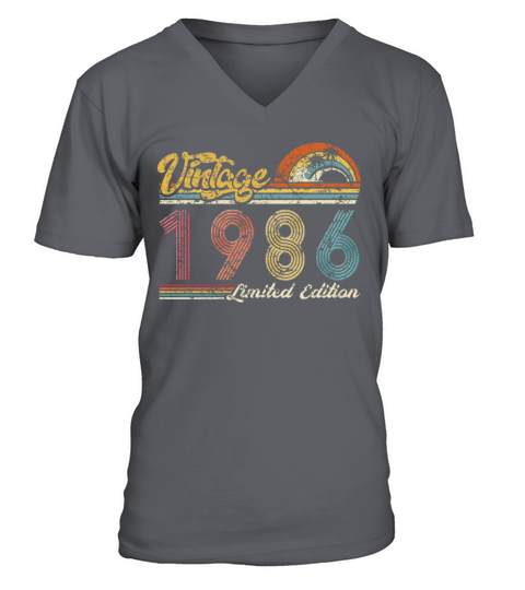 Vintage "Limited Edition" Vintage 1986 Birthday V-Neck T-shirt