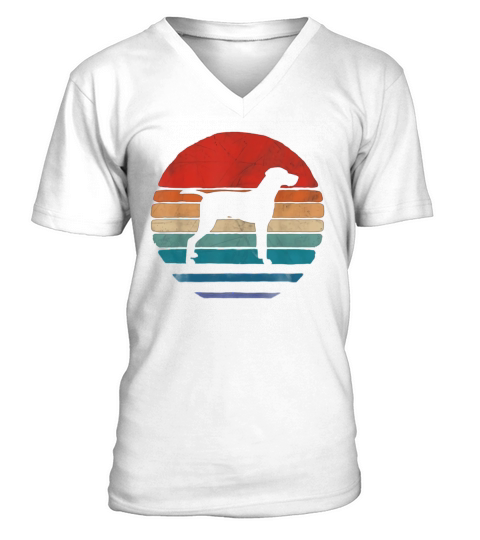 Vintage Retro 70s Vizsla Dog V-Neck T-shirt