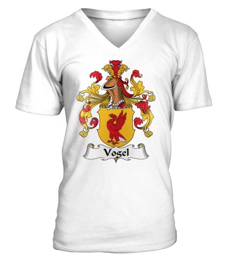 Vogel Family Crest German Family Crests V-Neck T-shirt