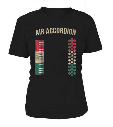 Air Accordion  Mexican Flag Colors Golden Elements Women's T-Shirt