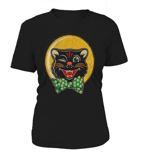 Halloween Vintage Style Cat TShirt Women's T-Shirt