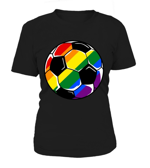 Soccer Ball Gay Pride LGBT Rainbow Flag Women's T-Shirt