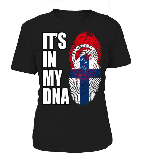 Tunisian And Finland Mix Heritage DNA Flag Women's T-Shirt