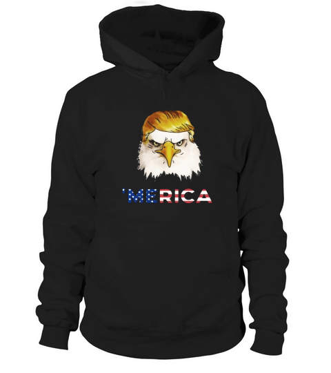 MERICA TRUMP HAIR BALD EAGLE FUNNY Hoodie Unisex